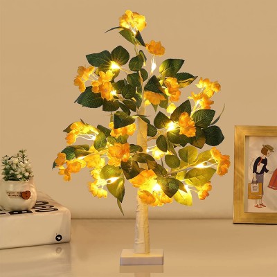 Artificial Decorative Lighted Olive Tree 1.5 Ft 24 LED Tree Lights Tabletop Lamp Bonsai Tree Lamp,USB Battery Operated Thanksgiving Decorations Halloween Christmas Autumn Indoor Home Decor