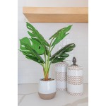 Artificial Monstera Deliciosa Plant 20 Fake Tropical Palm Tree Faux Split Philo Plants in Pot Indoor Outdoor Home Office Housewarming Gift by Naturally Home Accents