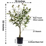 Artificial Olive Tree Plants 32 Inch Fake Olive Branch Leaves Topiary Silk Tree Faux Plant Decor