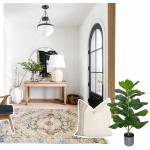 BESAMENATURE Artificial Fiddle Leaf Fig Tree Faux Ficus Lyrata for Home Office Decoration 30.5 Tall Ships in Silvery Gray Planter