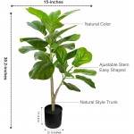 BESAMENATURE Artificial Fiddle Leaf Fig Tree Faux Ficus Lyrata Plant for Home Office Decoration 30.2 Tall
