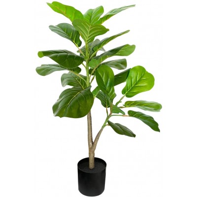 BESAMENATURE Artificial Fiddle Leaf Fig Tree Faux Ficus Lyrata Plant for Home Office Decoration 30.2" Tall