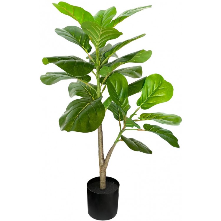 BESAMENATURE Artificial Fiddle Leaf Fig Tree Faux Ficus Lyrata Plant for Home Office Decoration 30.2 Tall