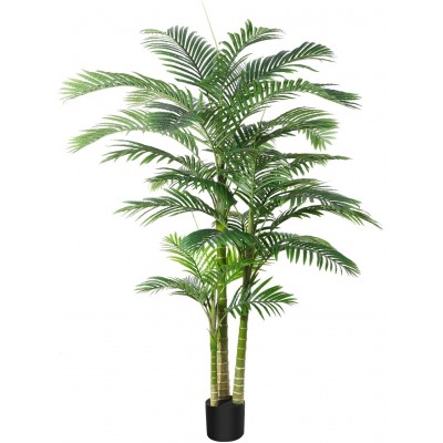 DR.Planzen Artificial Golden Cane Palm Tree 6 Feet Fake Plant for Home Decor Indoor Outdoor Faux Areca Palm Tree in Pot for Home Office Perfect Housewarming Gift