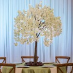 Event Decor Direct Hydrangea Bloom Artificial Tree Tabletop Centerpiece Decoration Arrangement Steel Base Plate 10 Interchangeable Branches 5.5ft Tall White Tree