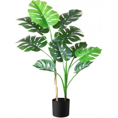 Fopamtri Fake Monstera Deliciosa Plant 43 Inch Faux Swiss Cheese Artificial Tropical Plant for Indoor Outdoor Home Office Store Great Housewarming Gift
