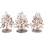 Jovivi 5.5-6.3 Tumbled Gemstones Feng Shui Money Tree Ornaments 7 Chakras Healing Stone Geode Agate Slices Base for Home Living Room Desk Office Decor Wealth and Luck