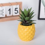 Lvydec Potted Artificial Succulent Decoration Fake Pineapple Plant for Home Office Tabletop Decoration Yellow