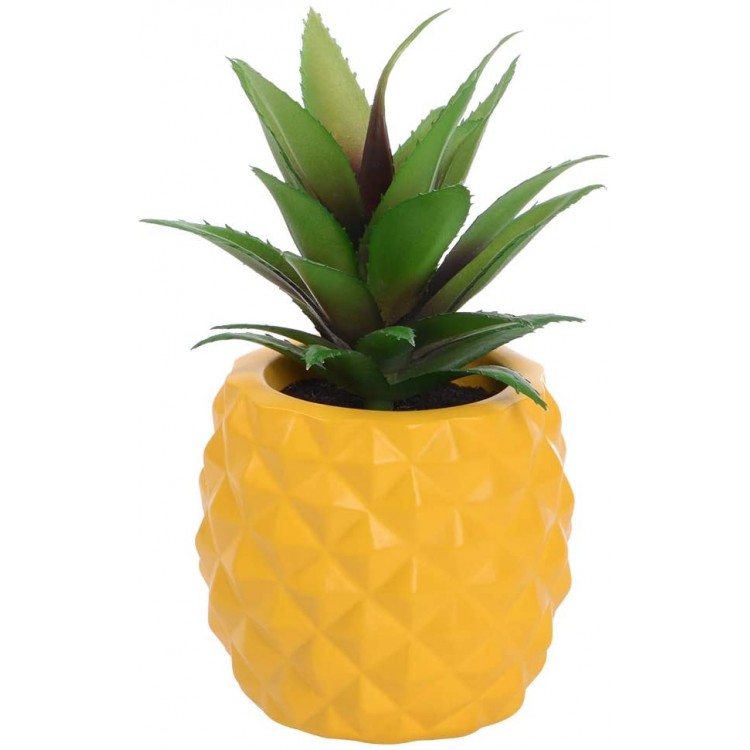Lvydec Potted Artificial Succulent Decoration Fake Pineapple Plant for Home Office Tabletop Decoration Yellow