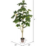 Vickerman Everyday Artificial Fig Leaf Tree 4ft Tall Green Indoor Potted Fig Tree Faux Decor For Home Or Office