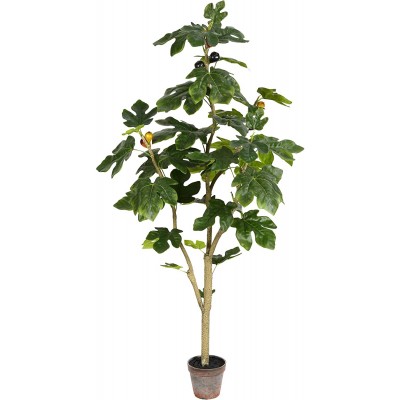 Vickerman Everyday Artificial Fig Leaf Tree 4ft Tall Green Indoor Potted Fig Tree Faux Decor For Home Or Office