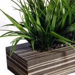Vintage Home Artificial Faux Lifelike Plastic 13 Tall Green Grass in Wood Pot Zebra