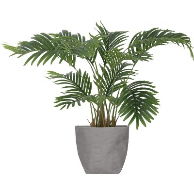 Vintage Home Artificial Faux Palm Tree 33" High Fake Plant Real Touch for Indoor Home and Office Accent Décor with Eco Planter