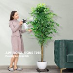 VIVOSUN 6FT Artificial Tree Artificial Ficus Silk Tree Potted Plant for Indoor Outdoor Decor