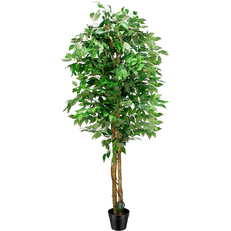 VIVOSUN 6FT Artificial Tree Artificial Ficus Silk Tree Potted Plant for Indoor Outdoor Decor
