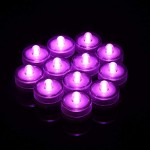 12Pcs Submersible Light Tea Vase Light Flameless LED Accent Light with Round Design for Wedding Party Floral Decoration Purple