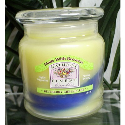 2-Count Nature's Finest Beeswax Candles Blueberry Cheesecake Candle Jars 16 Oz