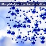 24 Pieces Artificial Pearl String for Floating Candle Faux Pearls Beads String Pearl Party Garland Decoration for Vases Filler Wedding Centerpiece Party Decor Blue