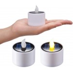 6pcs Solar Tea Lights PChero Waterproof Rechargeable LED Flameless Tealight Candles with Dusk to Dawn Light Sensor for Lantern Window Outdoor Camping Emergency Home Decor
