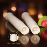 9 Electric Led Taper Candles with Timer Battery Operated Real Wax Candle for Home and Parties White Pack of 2