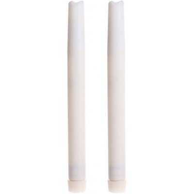 9" Electric Led Taper Candles with Timer Battery Operated Real Wax Candle for Home and Parties White Pack of 2