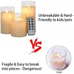 Aignis Flameless Candles Flickering Battery Operated Candles Pack of 3D: 3 Inchx H: 4 Inch5 Inch6 Inch LED Candles Made of Unbreakable plexiglass and Remote Control with 24-Hour TimerWhite