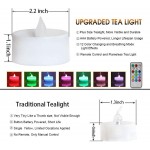 Battery Operated Colorful Flickering Tea Light Candle 6Pcs Flameless Led Candles with Remote,Color Changing Led Tea Lights Candles for Wedding,Party,Halloween,Christmas,Table Dinding,Home Decor