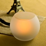 Battery Operated Flameless LED Candles with Remote Timer Flickering Realistic Electric Big Tea Lights with Ball Shape Frosted Glass Holder for Wedding Party Christmas Centerpiece Fireplace Decor 3Pack