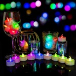 Beichi Color Changing LED Tea Lights Bulk 24 Pcs Flameless Tealight Candles with Colorful Lights Battery Operated Colored Fake Candles No Flickering Light [White Base]