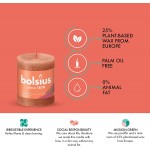 BOLSIUS 4 Pack Rusty Pink Rustic Pillar Candles 2.75 X 3.25 Inches Premium European Quality Natural Eco-Friendly Plant-Based Wax Unscented Dripless Smokeless 35 Hour Party Décor Candles
