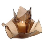 Bronze Cathedral Rough Rolled Dish | Real Handcrafted Glass | Made to be used with our Vases Candles or as a Decorative Dish or Room Accent