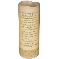 Carson Home Accents 10403 Candle Flameless Amazing Grace with Timer Vanilla8 in.