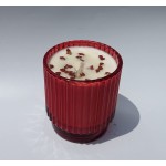 Coconut Bamboo Scented Soy Candle with Red Jasper Crystal Accents