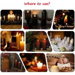 CVHOMEDECO. Real Wax Hand Dipped Battery Operated LED Pillar Candles with Remote Control Primitives Country Flickering Dancing Flame Lights Décor H 6 & 5 Inch Set of 2 Burgundy