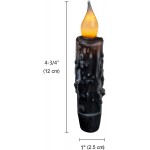 CVHOMEDECO. Real Wax Hand Dipped Battery Operated LED Timer Taper Candles Rustic Primitive Flameless Lights Décor 4-3 4 Inch Matt Black 6 PCS in a Package