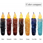 CVHOMEDECO. Real Wax Hand Dipped Battery Operated LED Timer Taper Candles Rustic Primitive Flameless Lights Décor 4-3 4 Inch Matt Black 6 PCS in a Package