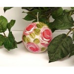 Decorative Hand Painted Pink Roses Round Candle Romantic Shabby Chic Decor Spring Decorations
