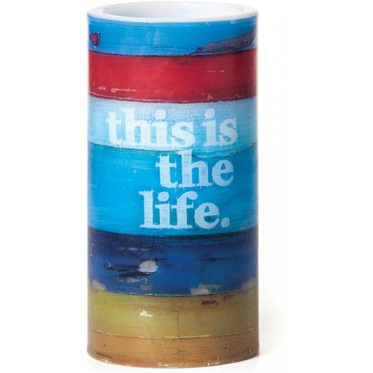 DEMDACO Danny Phillips Culture of Calm This is The Life LED Pillar Candle