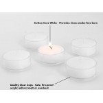 D’Light Online Clear Cupped 5 Hours Long Burn Time Unscented White Tealight Candles in Clear Plastic Cups for Home Decor Wedding Holiday Restaurants Spa or as a Emergency Candle Set of 125