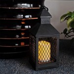DRomance Decorative Candle Lantern with 6 Hour Timer Battery Operated Flameless Flickering Candles 3-Way Switch Heat Resistant Hanging LED Pillar Candle Lantern Indoor DecorBlack 4x4x11