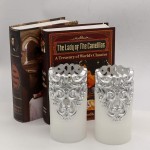 DRomance Hollow Silver Flameless Flickering Candles with 5H Timer Battery Operated LED Pillar Candles Unscented Wax Warm Light Christmas Home DecorationSet of 2 3 x 6 Inches