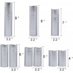 DRomance LED Flameless Flickering Candles Battery Operated with Remote and Timer Set of 9 Silver Coating Warm Light Real Wax Pillar Candles for Christmas Home DecorationD 2.2x H 4-9