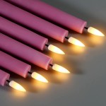 Eywamage Hot Pink LED Taper Candles with Remote Realistic Flickering Flameless Battery Window Candles Set of 6