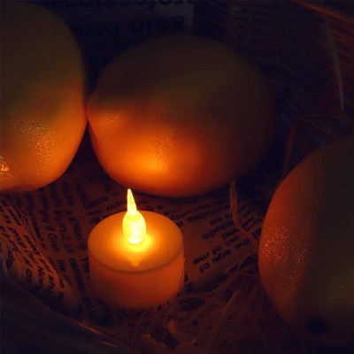 Fiee Bright Warm Yellow LED Tea Light Candles Set of 24 Flickering LED Tea Lights Dia 1.4??xH1.5?? Battery Operated Tea Candles for Wedding Table Centerpieces Mood Lighting and Home Decor