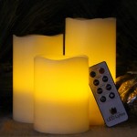 Flameless Candles Battery Operated with Remote Pillar Candles LED Candles Set of 3 Decorative Candles for Gifts for Mom and Christmas Decorations by LED Lytes