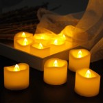 Flameless Candles Realistic Flickering Votive Candle Tea Light Battery Operated 200 Hours of Nonstop Working with Remote and 4 8 Hours Timer Pack of 12 LED Candles White