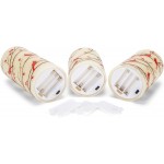 Flameless LED Glitter Berries and Cardinals Wax Pillar Candles with Timer 3pc Set