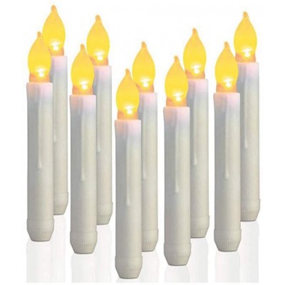 Flameless LED Taper Candle,Battery Operated Yellow Flickering Window Candle with Remote Control,Realistic and Bright LED Pillar Candle for Halloween,Christmas,Party,Wedding,Table Dining,Home Decor