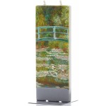 Flatyz Hand Painted Flat Candle | Unscented Dripless Smokeless Decorative | Monet’s Japanese Footbridge | Double Wick with Metal Base | Unique Gift Idea and Home Décor Accent