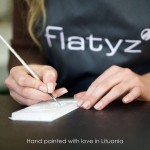 Flatyz Hand Painted Flat Candle | Unscented Dripless Smokeless Decorative | White Cherry Flower | Double Wick | Unique Gift Idea and Home Décor Accent | 6 inches